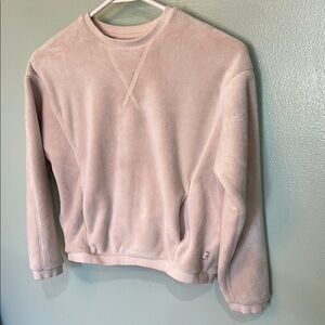 Athleta Girls Cream Crewneck Sweatshirt With Front Pockets